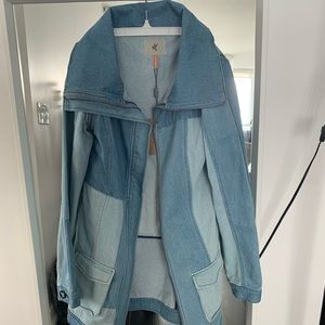 Denim Free People Jacket with removable sleeves